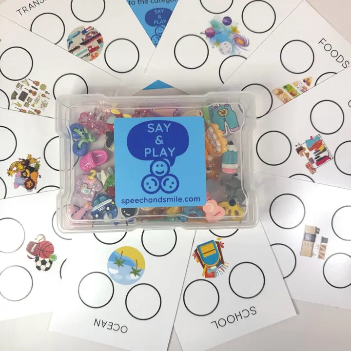 Preschool Category Sorting Kit - Multifunction Language Therapy Task Box with Multiple Play Styles, Visual Learning Tools & Creative Play Mini Objects