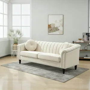 Microfiber Extended 2-Seater Loveseat Sofa, Super Soft Stain Resistant Couch, Easy Clean Upholstered Living Room Furniture, Comfy Long Double Seat Sofa for Small Space Apartment Bedroom