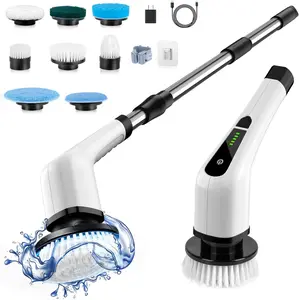 EIKO Electric Spin Scrubber – Cordless Power Cleaning Brush with 6 Replaceable Brush Heads for Bathroom, Floor, Tile, Tub & Kitchen
