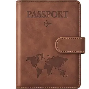 Passport Holder for Travel Essentials, Passport Wallet Cover Case for Travel Must Haves Accessories,Passport Book Holders for Women and Men(brown)