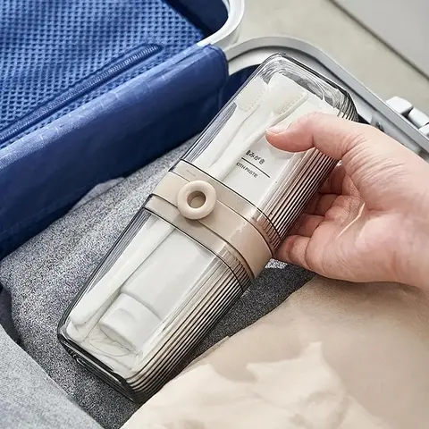 Travel Toothbrush and Toothpaste Holder, 1 Count Portable Toothbrush Storage Box, Toothbrush & Toothpaste Container for Home & Travel, Dustproof Toothbrush Holders, Toothbrush Holder Organizers, Organizing