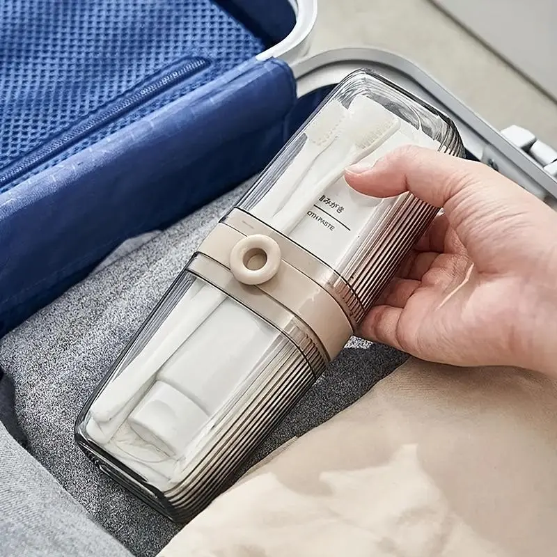 Travel Toothbrush and Toothpaste Holder, 1 Count Portable Toothbrush Storage Box, Toothbrush & Toothpaste Container for Home & Travel, Dustproof Toothbrush Holders, Toothbrush Holder Organizers, Organizing