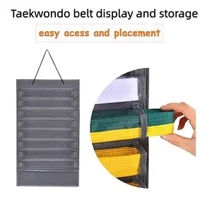 Martial Arts Belt Organizer, Karate Belt Display Rack, Durable Wall-Mounted Taekwondo Muay Thai Mma Judo Belt Storage Holder Sport Training