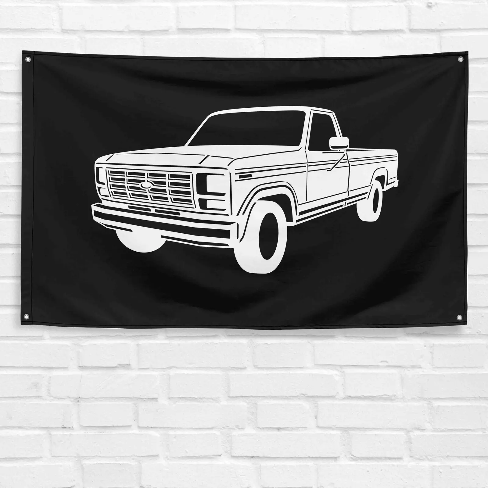 Ford Ranger F100 1980 Truck Print Polyester Banner - 3x5 ft, Wall Decor, Garage Decor, Ideal for Car Fans Dads, Birthday Gift Ideas