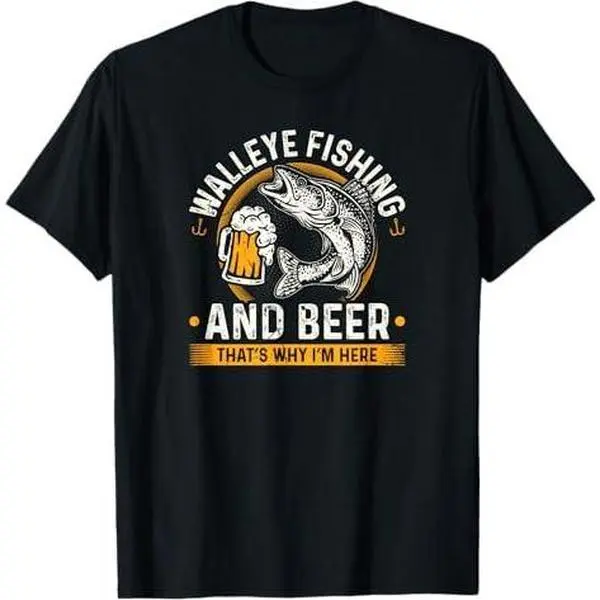 Walleye Fishing And Beer Fisherman T-Shirt Walleye Fishing And Beer Fisherman T-Shirt