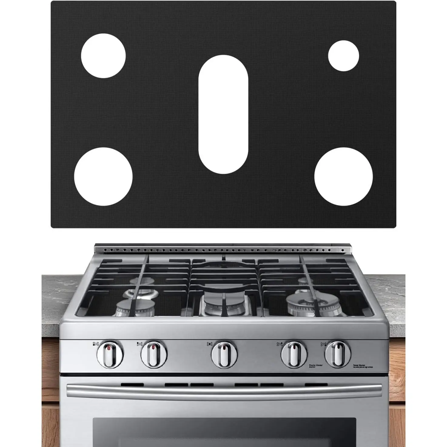 Stove Cover Gas Stove Top Burner Covers Protectors Replacement for Samsung Gas Range Stove Mat, Non-Stick Oven Liners Mat Gas Stove Burner Covers, Reusable Washable Keep Stove Clean Stove Guard