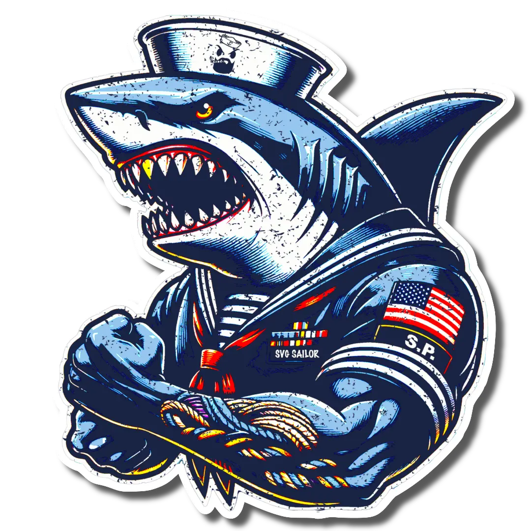 Savage Shark Sticker Decor Decorative