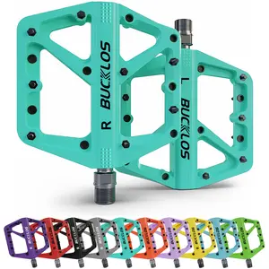BUCKLOS Ultra-Wide Flat Bike Pedals - High Grip Nylon Non-Slip Pedals for MTB, Gravel & E-Bikes, 9/16" Heavy Duty Safety Pedals #tiktokshopspringglowup part outdoorfun shopping