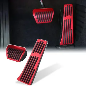 for BMW 3 4 5 7 Series X3 X4 X5 X6 X7 Anti-Slip Foot Pedals Aluminum Automatic Brake and Gas Accelerator Pedal No Drilling Covers -Red