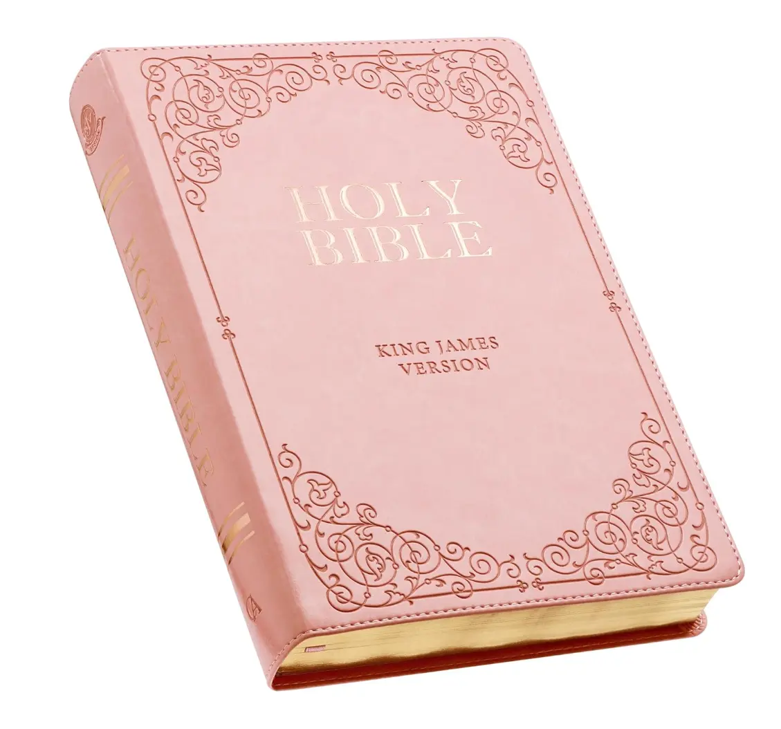 KJV Holy Bible, Giant Print Full-size Faux Leather Red Letter Edition - Thumb Index & Ribbon Marker, King James Version, Pink (KJV Full Size GP Editions)