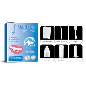Moldable False Teeth Kit for Missing Teeth Repair & DIY Vampire Fangs, Temporary Tooth Repair Kit with Gutta Percha & Dental Powder, Realistic & Easy to Use