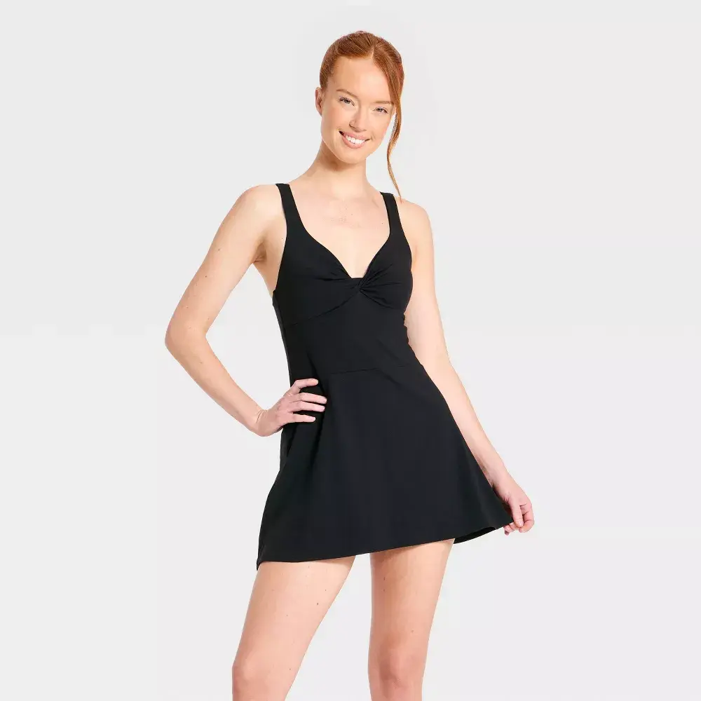 Women's Athletic Twist-Front Dress - All In Motion Black XL