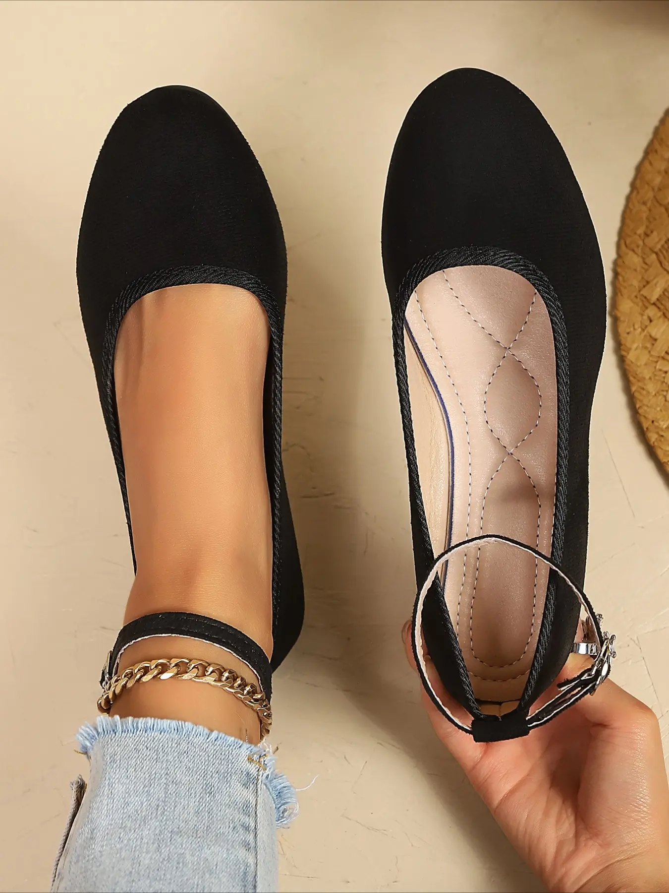 Comfy Round Toe Wedge Mary Jane Shoes, Soft Non-Slip Commute Flats, Elegant Versatile Women's Shoes, Casual Work Shoes, Versatile Fashion Shoes