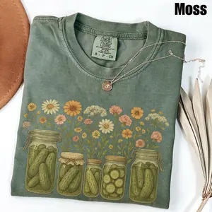 Vintage Canned Pickles Washed Comfort Colors Shirt, Pickle Lovers Shirt, Pickle Jar Shirt, Canning Season Shirt, Gift for Gardener, Pickle T-Shirt
