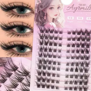 100 Cluster Eyelash Bundles Fluffy Fox Eye Lashes 8-16mm Mixed Length, Self-Adhesive DIY False Eyelashes, Reusable Soft Lightweight Cosmetic