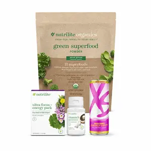 Nutreilite Energy Solution Bundle | green superfood powder | ultra focus energy pack | vitamin d | XS