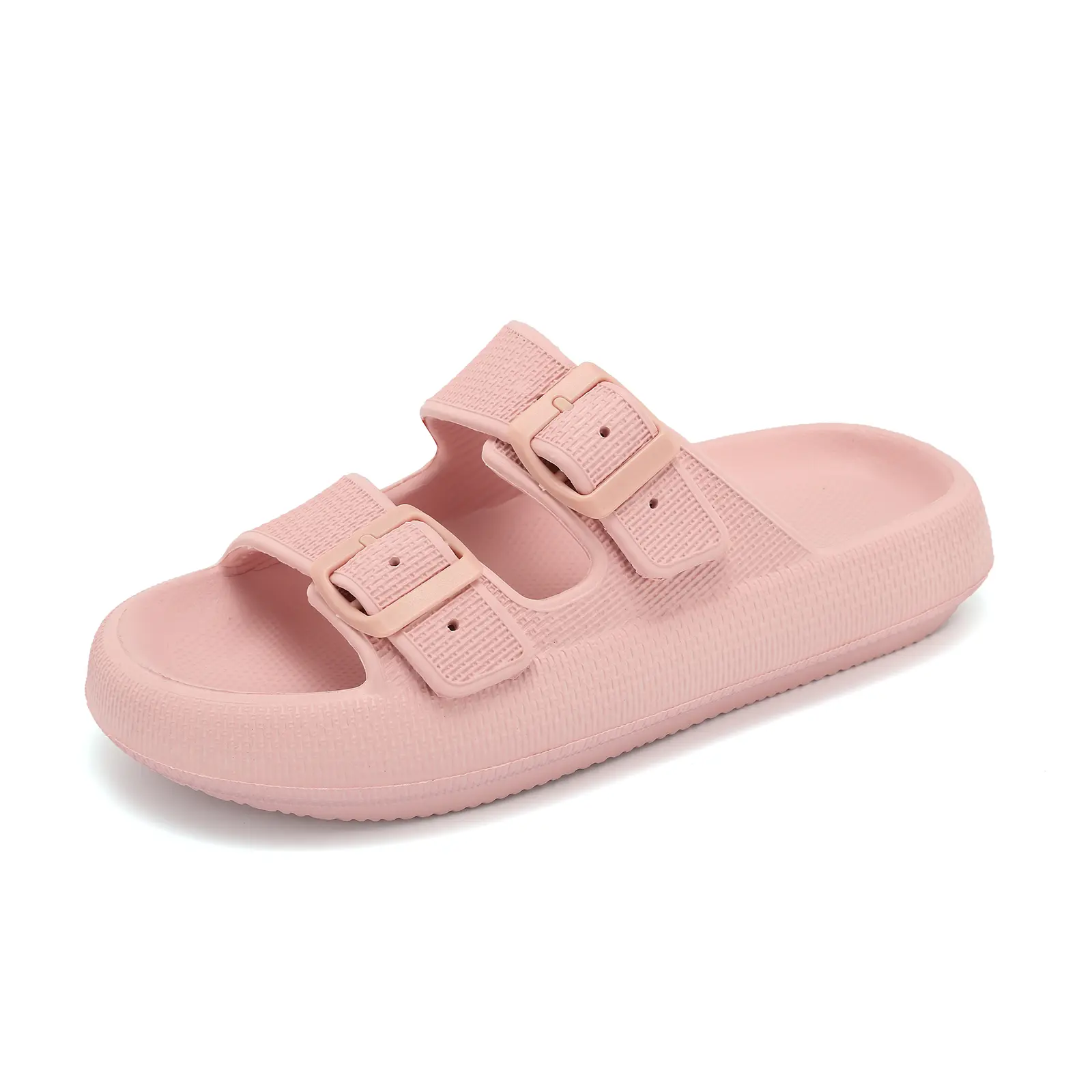 LAMINCOA Women's Pillow Sandals, Cute Comfy EVA Slides with Double Buckle Adjustable Straps, Flat Summer Footwear, Shoe, Sandals Women, Cute Comfy Sandals