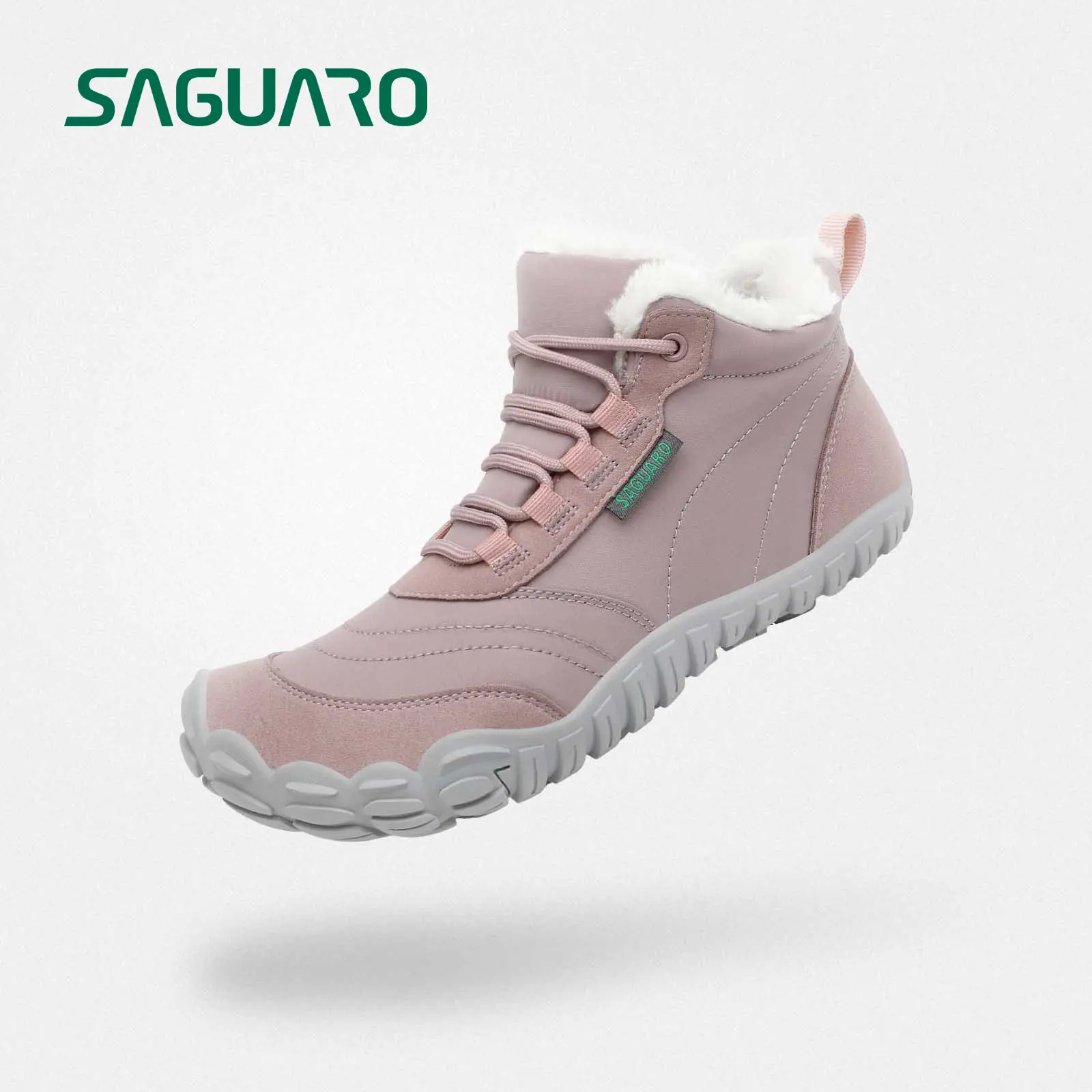 Saguaro Will II Men's/Women's Mid-Tube Suede Casual Boots - Rabbit Fur Lining, Splash-Resistant, Wide Toe Box, Rubber Sole, Warm, Lace-Up, Outdoor Wear, Shoes for Women, Comfort Footwear