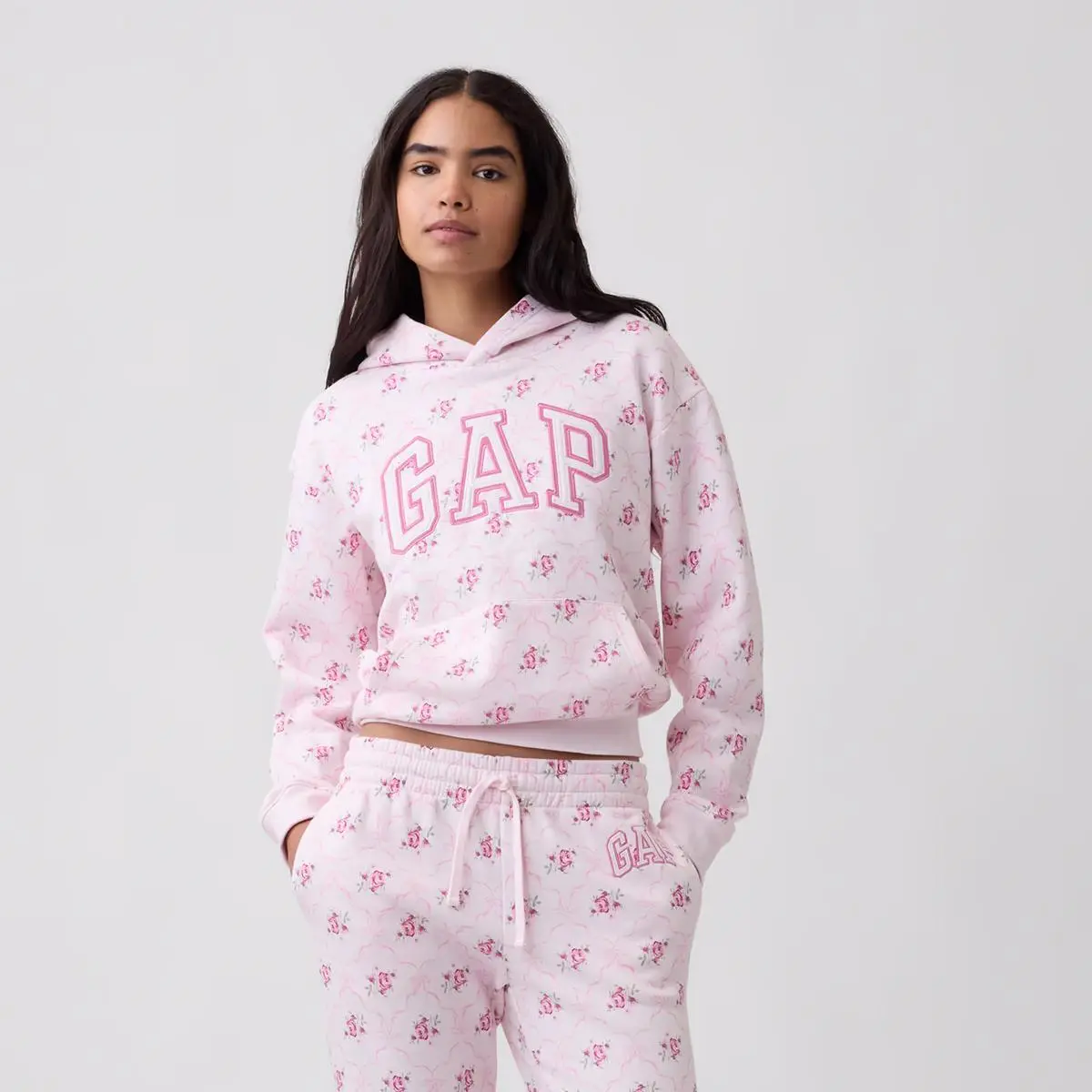 Women's Gap Relaxed-Fit Fleece Pullover Hoodie, Casual Graphic Top