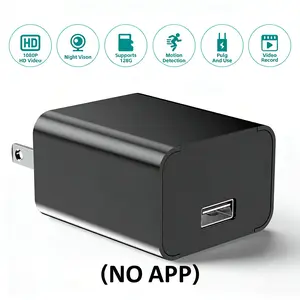 1080P Mini Camera charger for Pets 1080p Security Camera with 64G Card Night Vision and Motion Detection Plug Movie Monitor cameras for home（NO APP)）