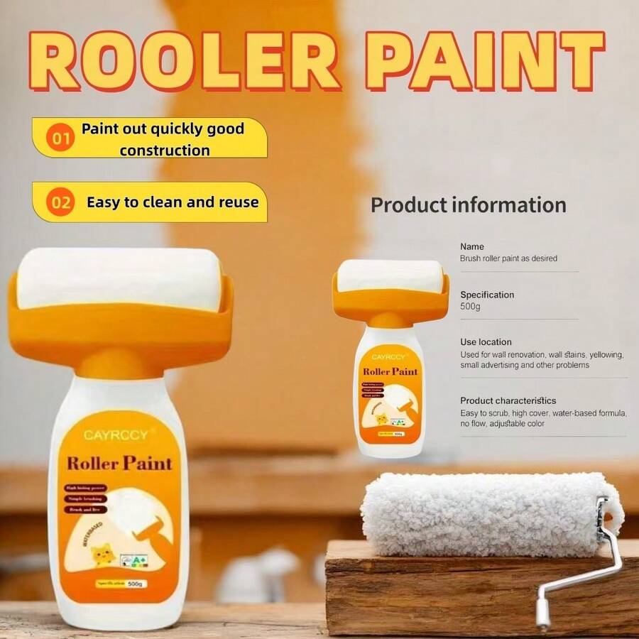 Multi-Purpose Roller Paint Latex Coating | Wall Furniture Renovation | High Coverage Odorless | DIY Easy Application | US Stock
