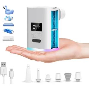 Air Pump for Inflatables Mini Air Mattress Pump Portable Electric Air Pump for Pool Floats,Swimming Rings, Sleeping Pads, Vacuum Storage Bags 5X with 5000mAh Battery & Light, USB Rechargeable 2025 gift
