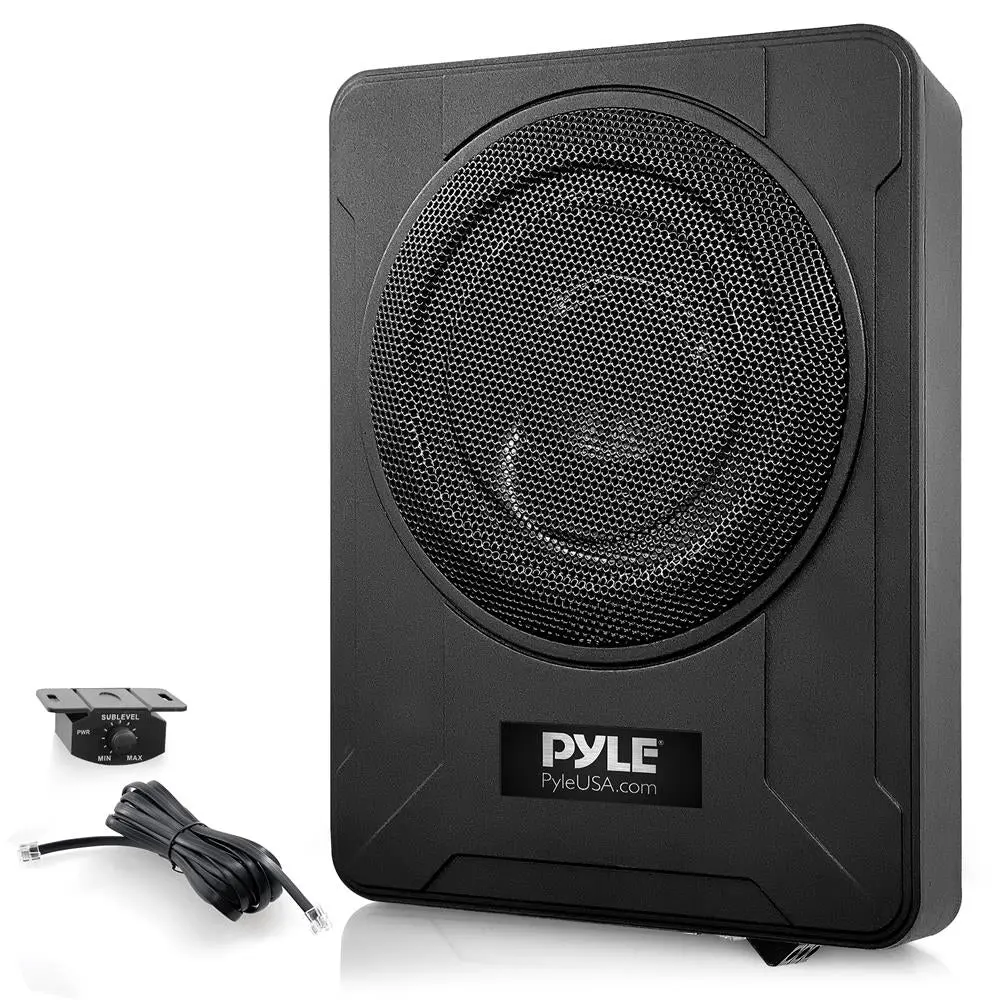 8" 600W Slim Car Subwoofer System - Built-in Amp, Underseat Install 8" 600W Slim Car Subwoofer System - Built-in Amp, Underseat Install