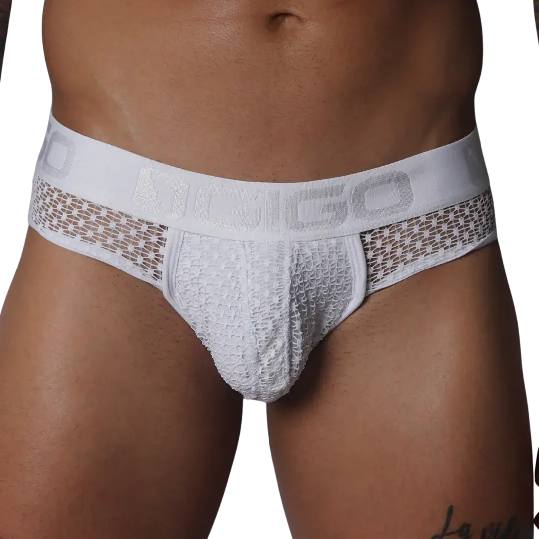 Men's Fitted Plain White Brief, Menswear Underwear for Comfortable Daily Wear