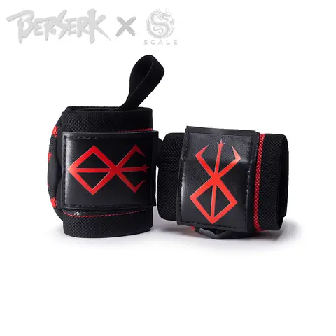 Official Berserk Brand Logo Wrist Wraps - Unisex 19-in Synthetic Wristband (48 cm x 6 cm), Stylish Design, Quick Dry, All-Seasons Sports Support for Powerlifting, Boxing