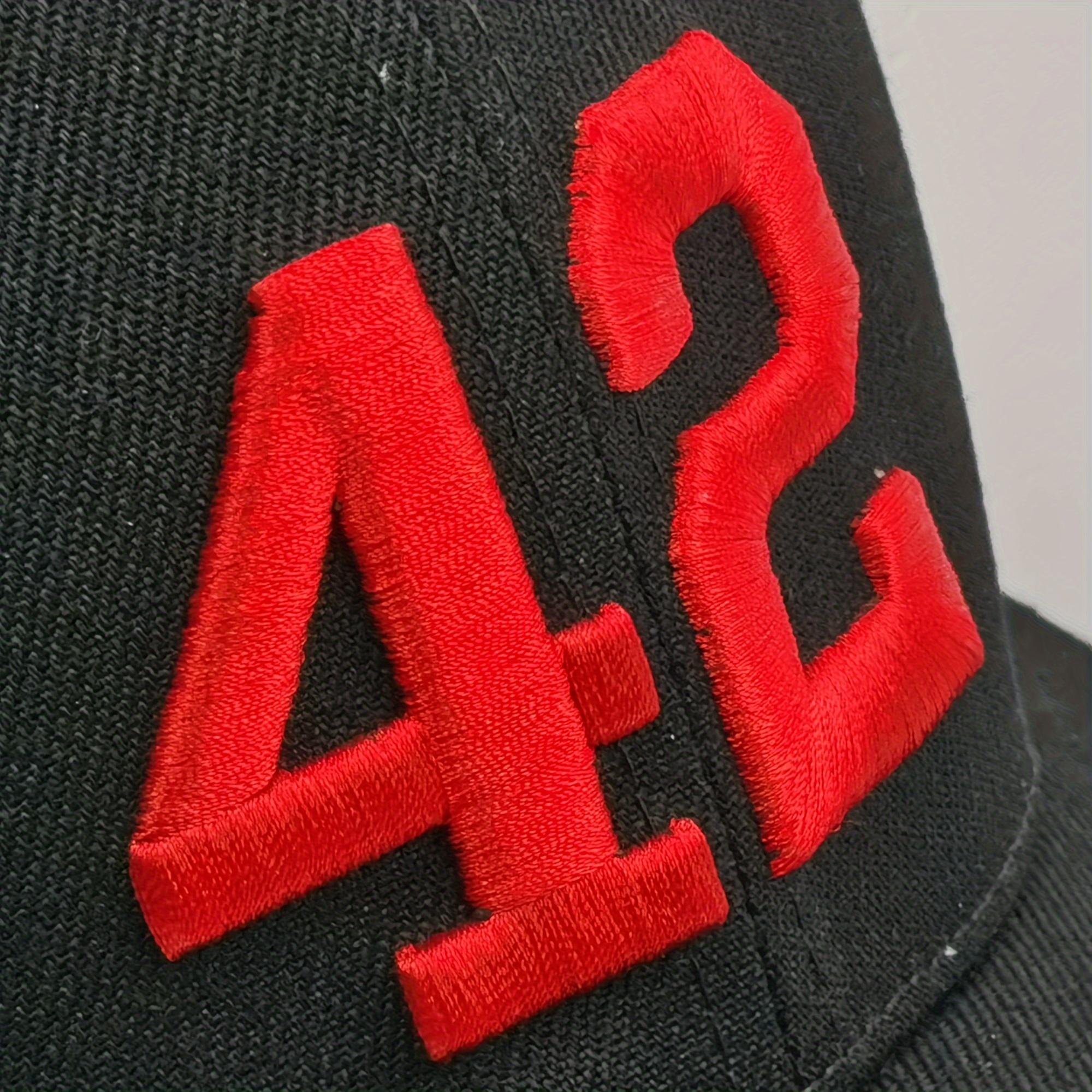 50th Patch #42 Robinson Baseball Day Men's Baseball Cap Blue Black Adjustable Curved Brim Outdoor Sport Hat Dad Cap Snapback Fitted 100% Polyester 3D Embroidery