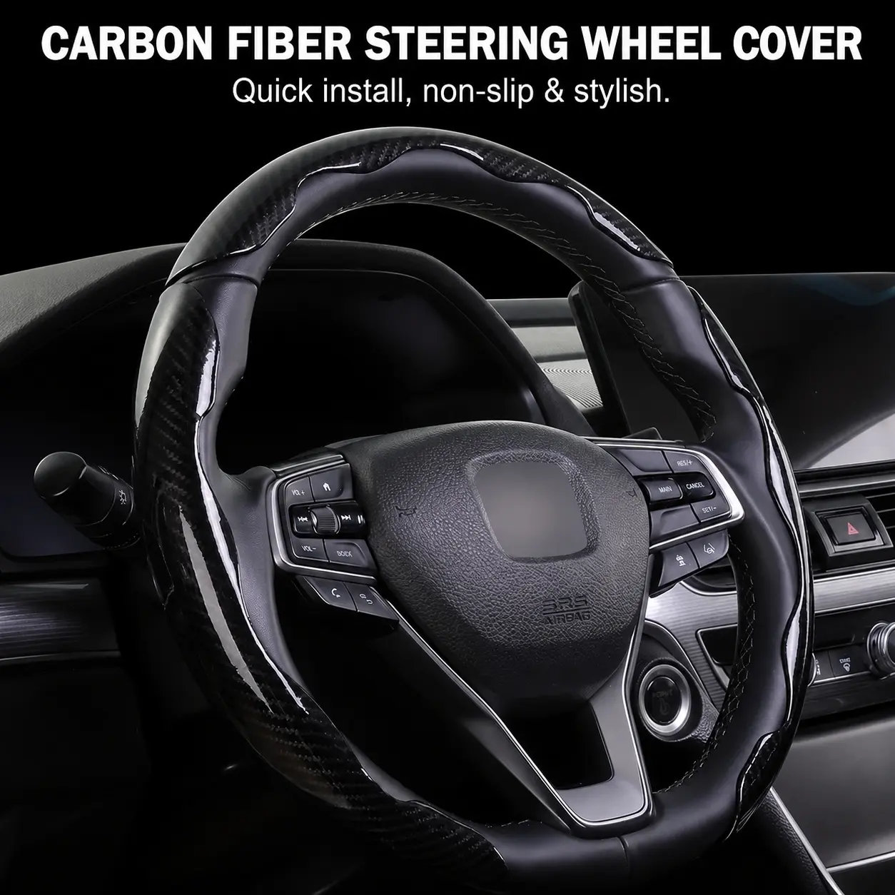 3 PCS Car Steering Wheel Cover, Stylish Non-Slip Design Car Steering Wheel, Universal 15-inch Steering Wheel Cover, Quick Install, Comfortable Grip, All-Season Use, Gift for Men, Fits Most Steering Wheels,38cm.