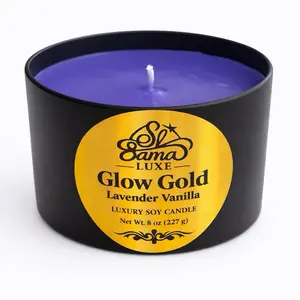 Sama Luxe Glow Gold Luxury Candle – Long Lasting Soy Candle, Relaxing Scent, Home Decor Gift