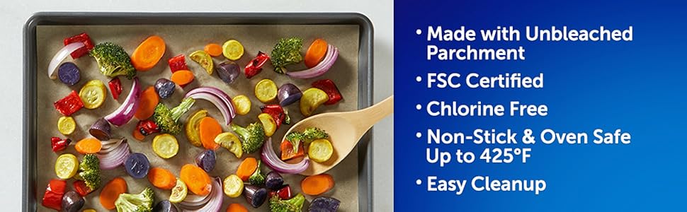 Kitchens Unbleached Parchment Paper Roll, Non Stick Parchment Paper for Cooking and Baking, Oven Safe up to 425 Degrees, Chlorine-Free, 45 Feet x 12 Inches, 45 Total Sq. Ft. : Arts, Crafts & Sewing