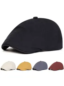 Unisex Solid Color Beret Hat, Outdoor Adjustable Sun Protection Casual Cap, Spring & Fall Travel Beach Vacation Wear