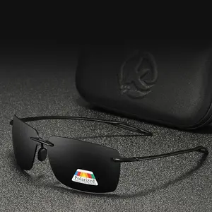 Rimless Rectangle Polarized Sport Glasses