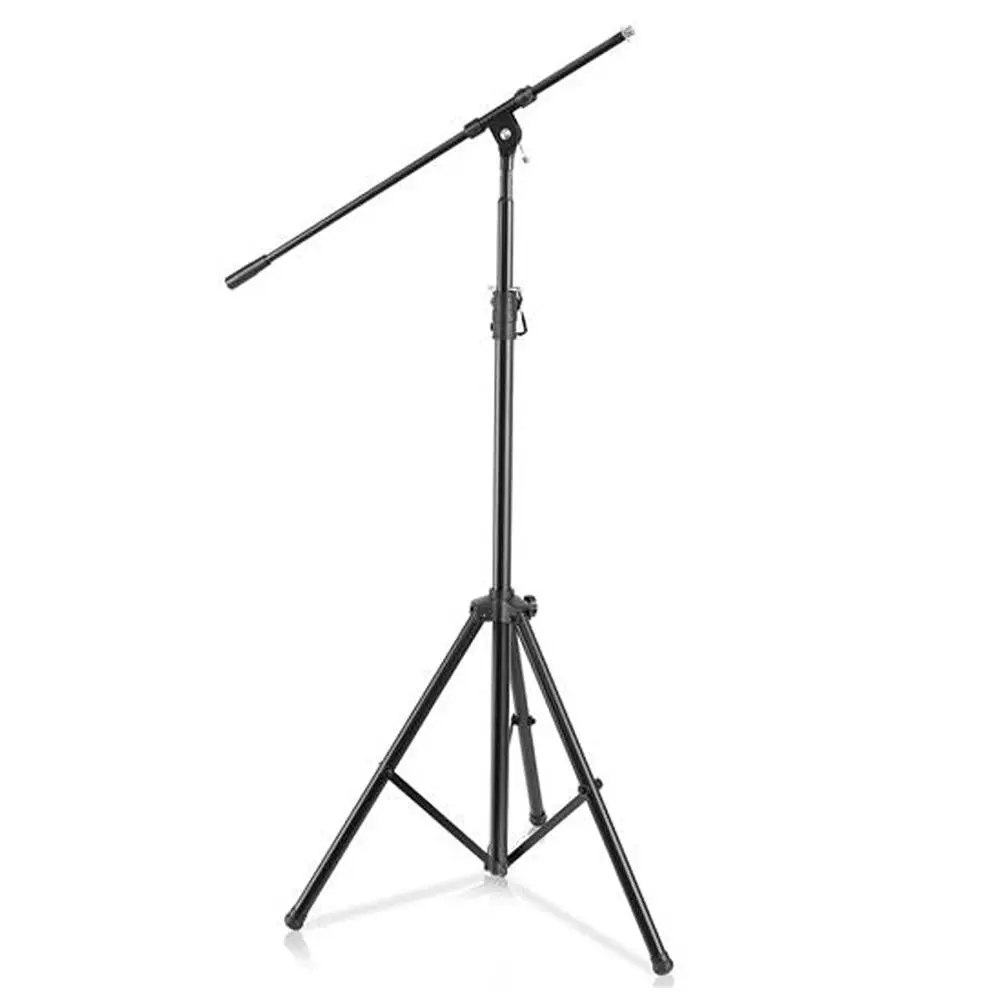 Heavy Duty Professional Tripod Boom Microphone Stand – Floor Standing Mic Stand with Adjustable Height & Anti-Slip Legs - Ideal for Studio, Recording, Podcasting & Live Performances