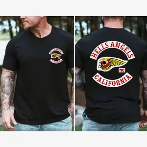 Hells Angels California T-Shirt, Biker Club Skull Wing Graphic Tee, Motorcycle Club Style Tee, Vintage Rider Shirt, Full Sizes, Full Colors, For Men, For Women CXT