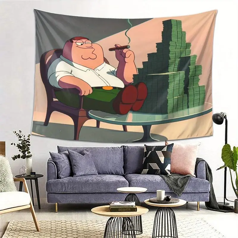 Peter Griffin Colorful Wall Tapestry - 60x40in Size, Home Decor Accessory with Free Extras for Bedroom, Game Room, Office, Gift Option summerwins