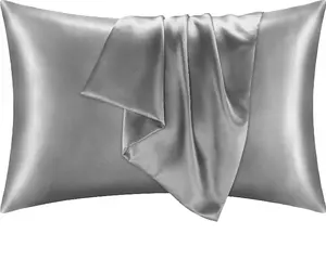 Satin Silk Pillowcase for Hair and Skin, Coral Pillow Cases Standard Size Set of 2 Pack, Super Soft Pillow Case with Envelope Closure (20x26 Inches)