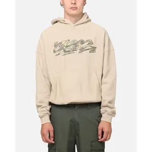 Carre Camo Script Hoodie Stone