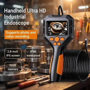 Handheld Endoscope Borescope with 2.8" IPS Screen, Semi-Rigid Snake Cable, Car & Auto Repair Inspection Camera hd tool cord