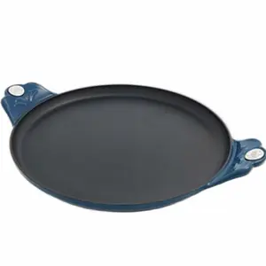Cast Iron Comal with Blue Handles for Perfect Griddle Cooking