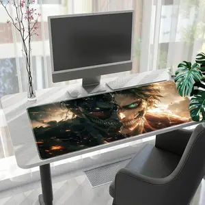 Attack on Titan Anime Mouse Pad, Rubber Base Polyester Fiber Desk Mat, Ideal for Gaming Office Laptop RV, Perfect Birthday Christmas Gift