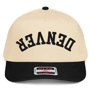 RIVEMUG NX1 Upside Down Denver Embroidered 2 Tone Hat Mid Crown Curved Bill Snapback Gift Cap for Men and Women