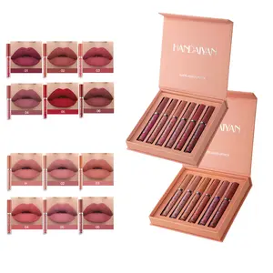 6Pcs Matte Liquid Lipstick Makeup Set, Matte liquid Long-Lasting Wear Non-Stick Cup Not Fade Waterproof Lip Gloss, Non-Stick Cup Transfer | Perfect Makeup Gift for Women Cosmetic Hydrate