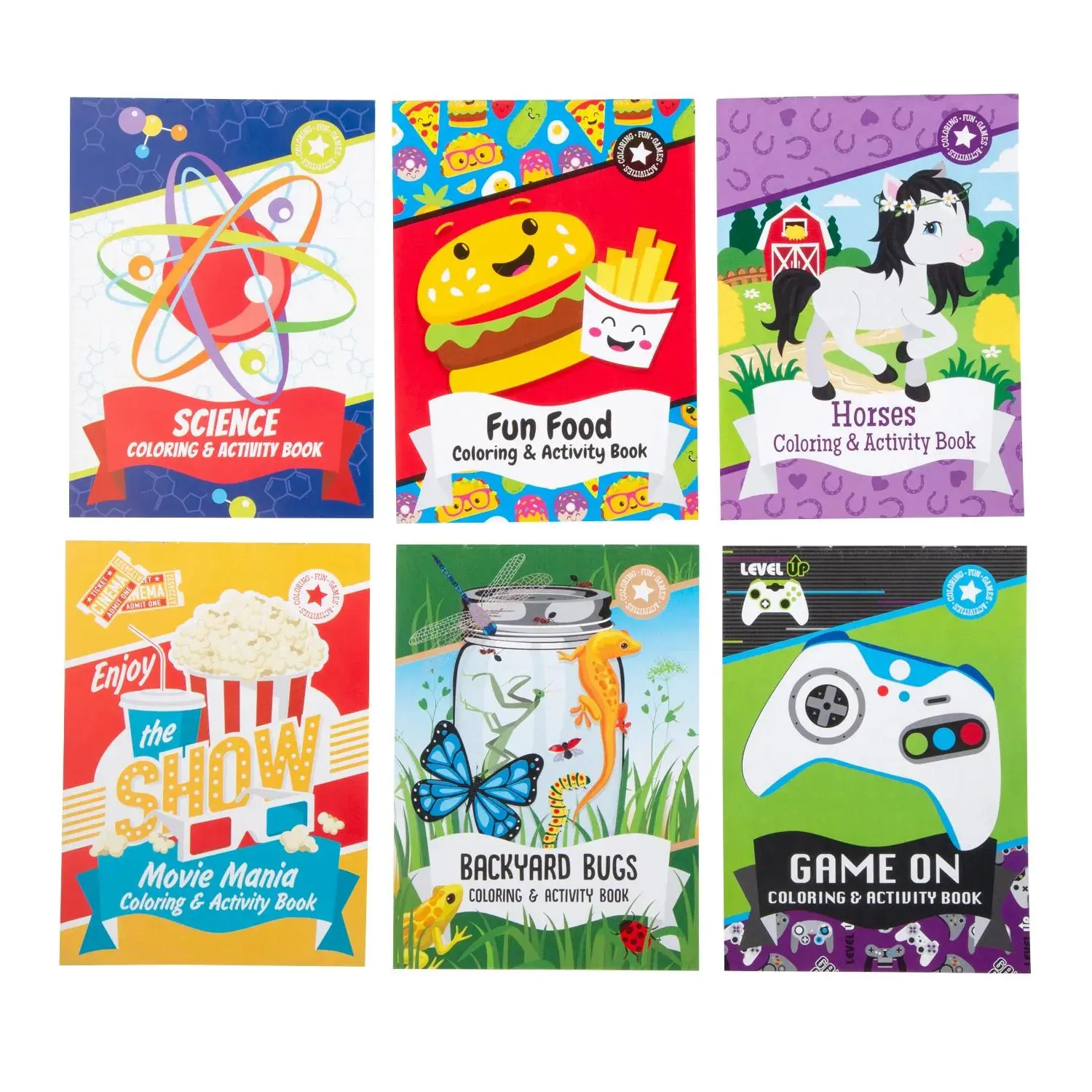 5" x 7" 12 pg. Bulk 72 Pc. Coloring Pages & Puzzles Activity Pad Assorent