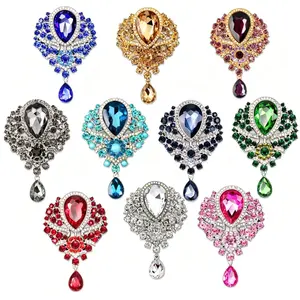 Fashion Luxury Glass Brooch Retro Elegant Women's Brooch Wedding Decoration Brooches Accessories