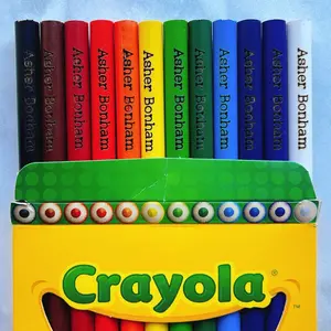 *PERSONALIZED* Crayola colored pencils with laser engraved name - stocking stuffer or gift idea for art lover