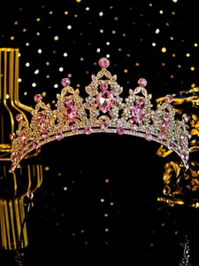 Women's Elegant Rhinestone Crown, Exquisite Trendy Bridal Crown, Chic Gorgeous Hair Accessories for Wedding Party Decor, Tiaras