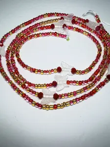 Crimson glow- Traditional Tie On WaistBeads